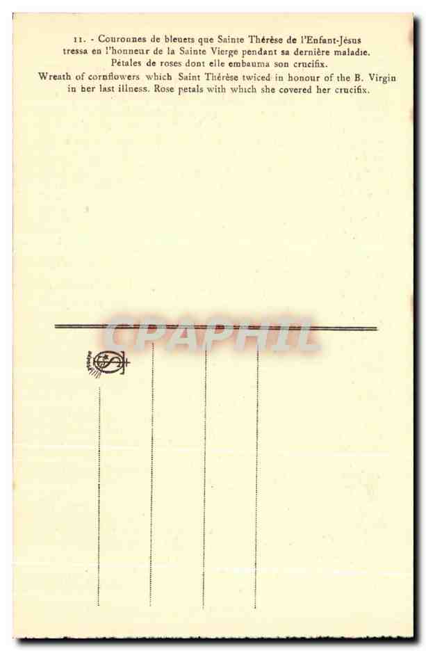 Couronnes de bleuets et pétales de roses — Sainte Thérèse de l'Enfant-Jésus — éditeur non visible — Rückseite