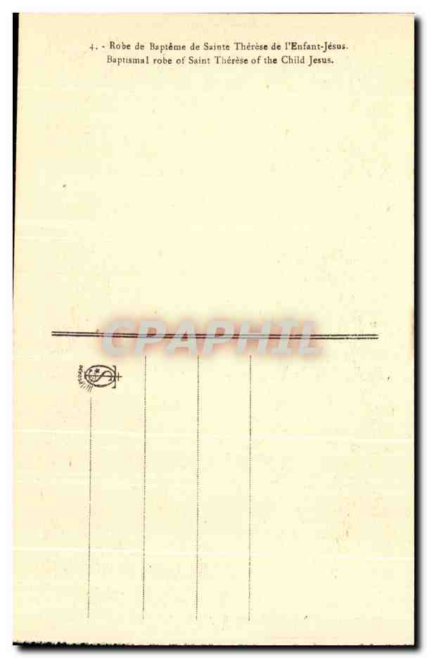 CPA Robe de bapteme de Sainte Therese de l'Enfant Jesus Lisieux — Verso