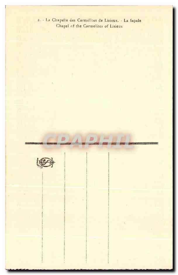 Chapelle des Carmélites de Lisieux — Façade — CPAPHIL — Rückseite