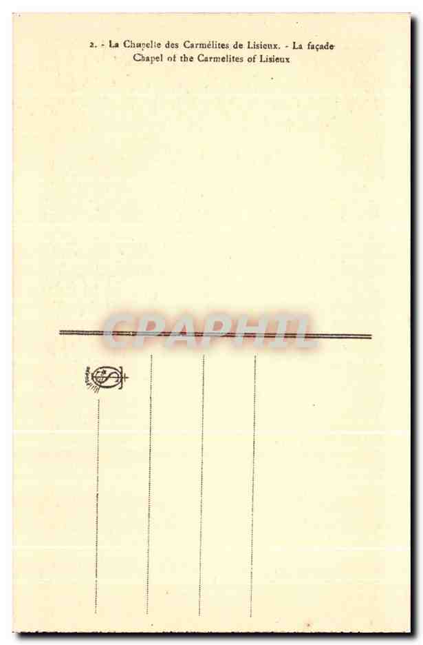 La Chapelle des Carmélites de Lisieux — Façade — CPAPHIL — Rückseite