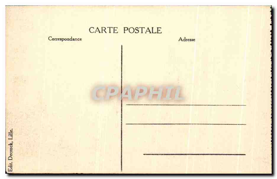 CPA LIlle Rue Faidherbe et la Gare Militaria — Verso
