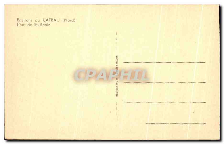 CPA Environs du Cateau Pont de St Benin — Rückseite