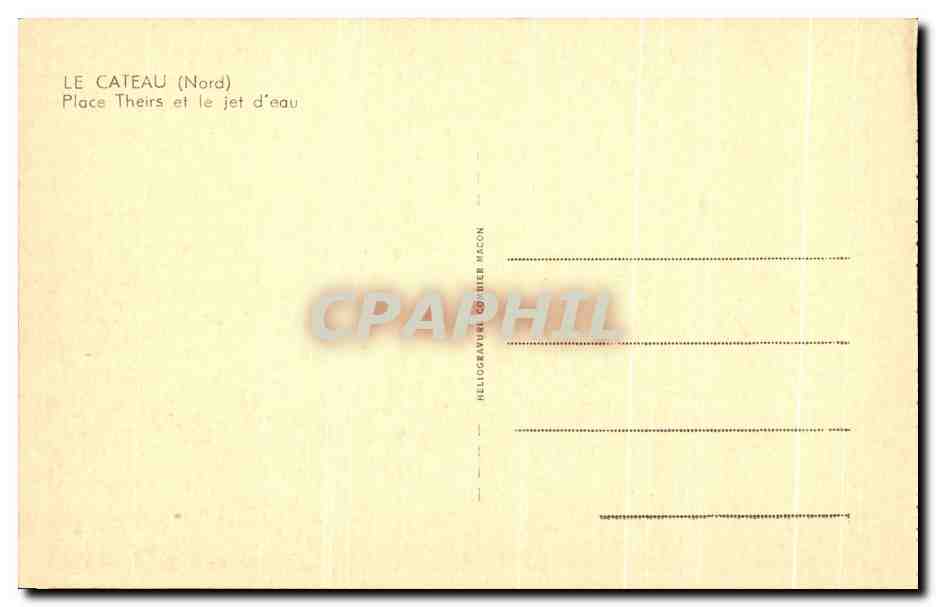 CPA Le Cateau Place Thiers et le Jet d'Eau — Rückseite