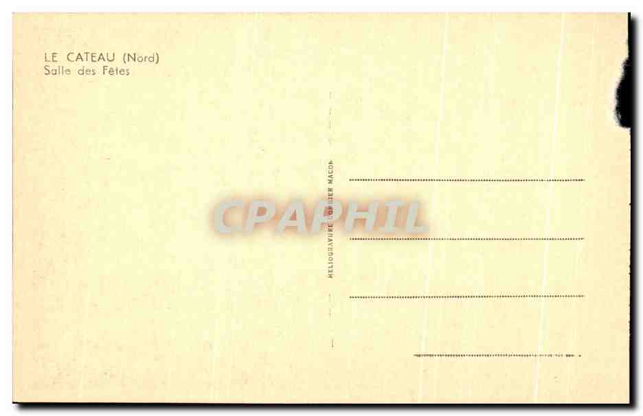 CPA Le Cateau salle des Fetes — Rückseite