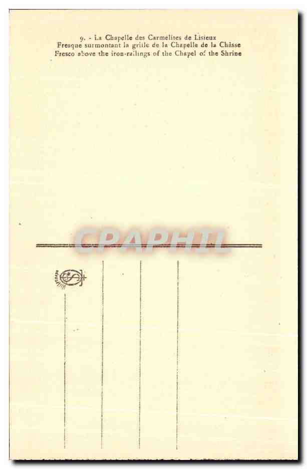 Fresque de la Chapelle des Carmélites de Lisieux — Éditeur CPAPHIL, n°9 — Rückseite