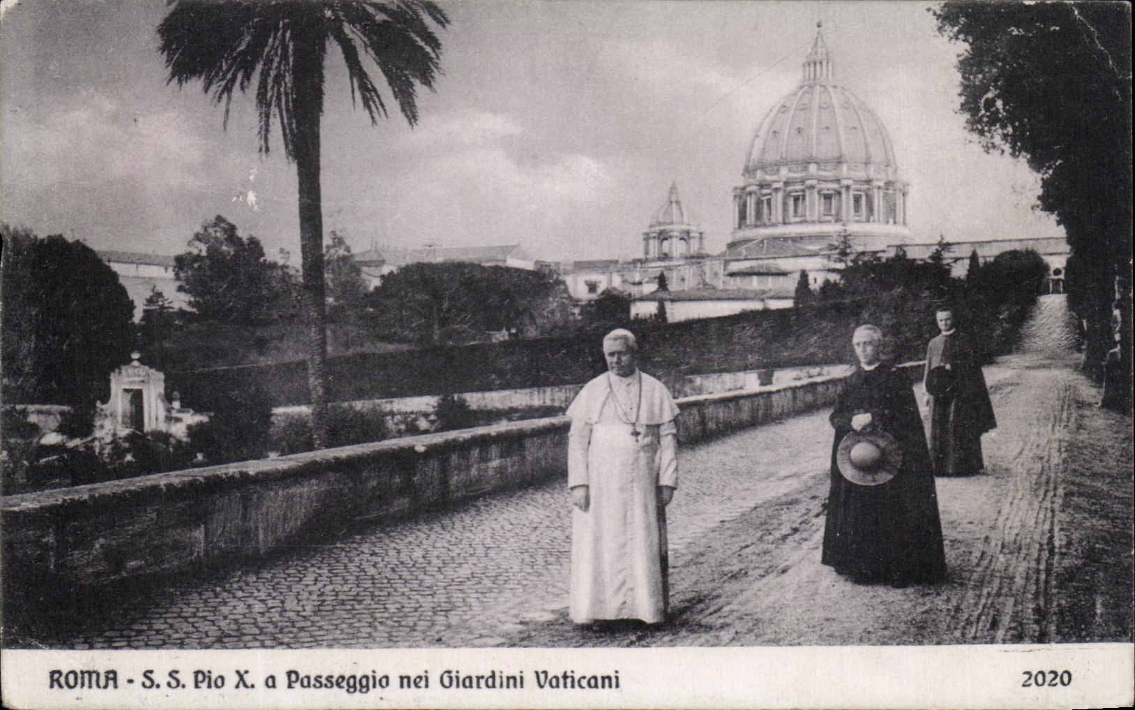 CPA Roma Passeggio Noi Giardini Vaticani pape