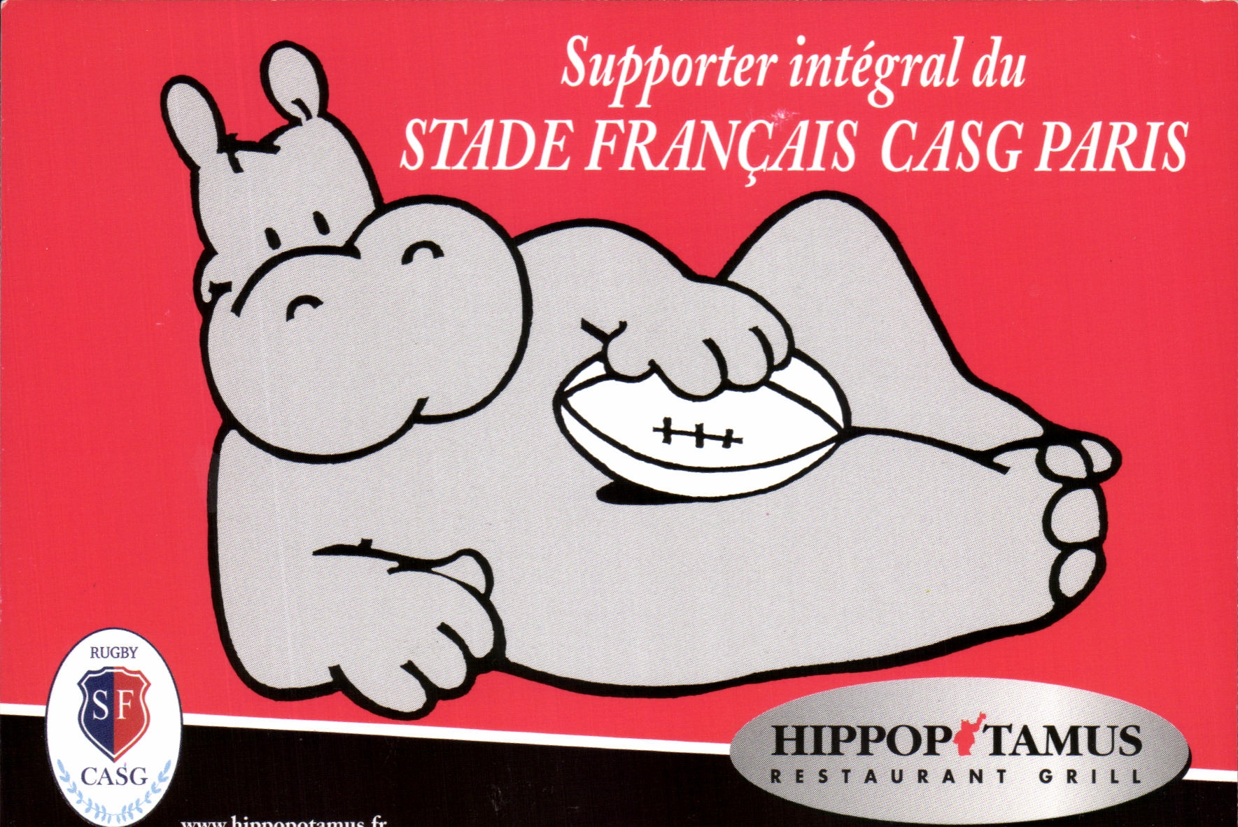Hippopotame supporter du Stade Français CASG Paris — Hippopotamus Restaurant Grill, Paris