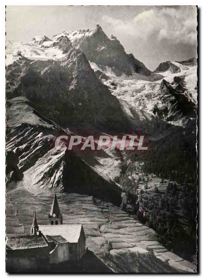 Alpes du Dauphiné — La Meije (3'283 m) et l'Église de la Grave (1'474 m) — Éditions Henri Laulagnet