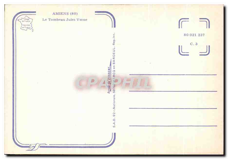 CPM Tombeau de Jules Verne Amiens — Reverso