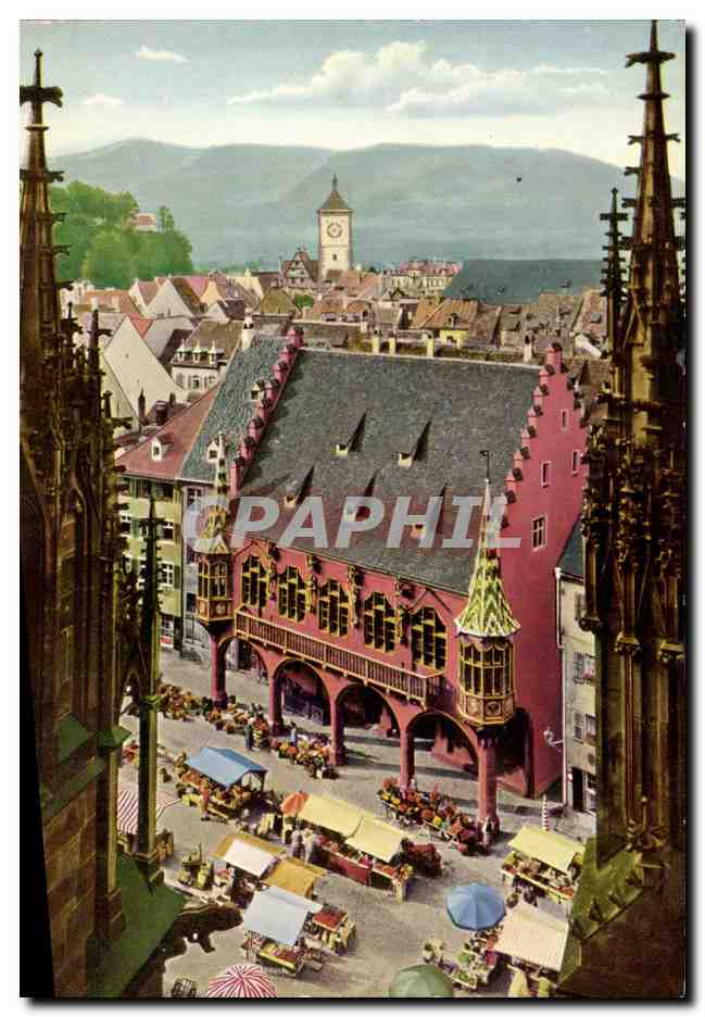 CPM Freiburg Schwarzwald Blick Vom Munster auf histor Kaufhaus