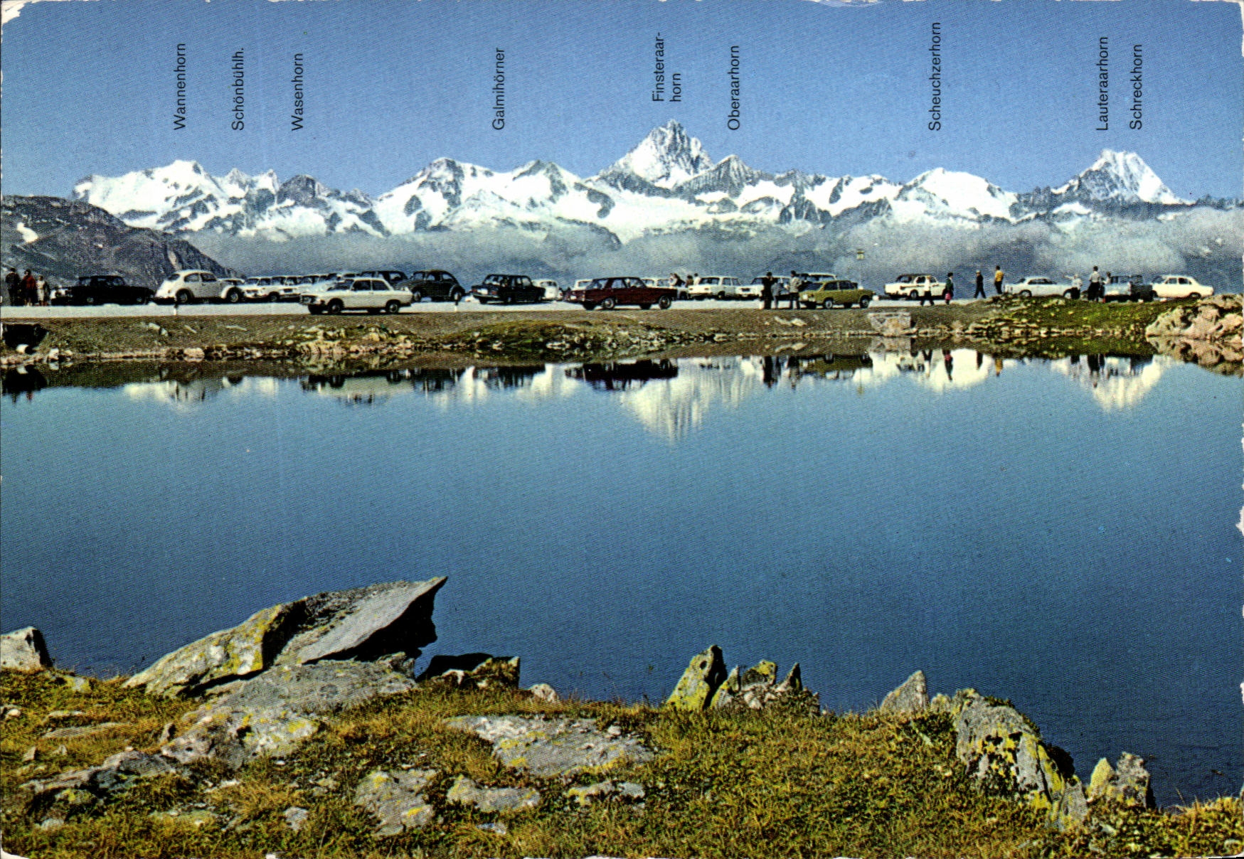 Passo della NUFENEN 2478 m.s.m. — Nufenenpass mit Finsteraarhorn — Verlag Kodak Entachrome, Nr. 4715