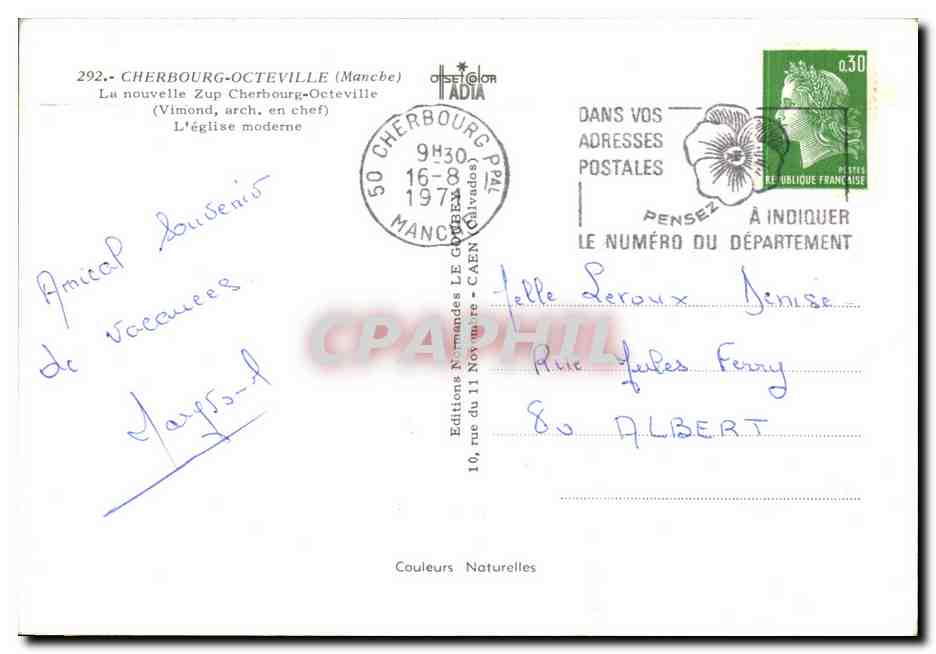 CPSM Cherbourg Octeville La Nouvelle Zup Cherbourg — Rückseite