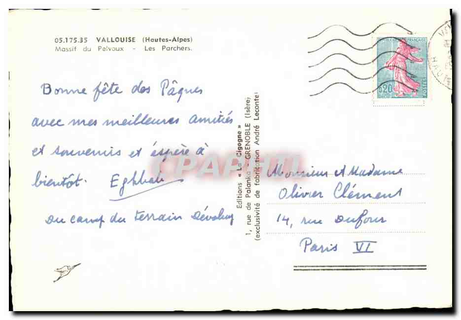 La Cigogne — Vallouise (Hautes-Alpes) — Éditions « La Cigogne » — Rückseite