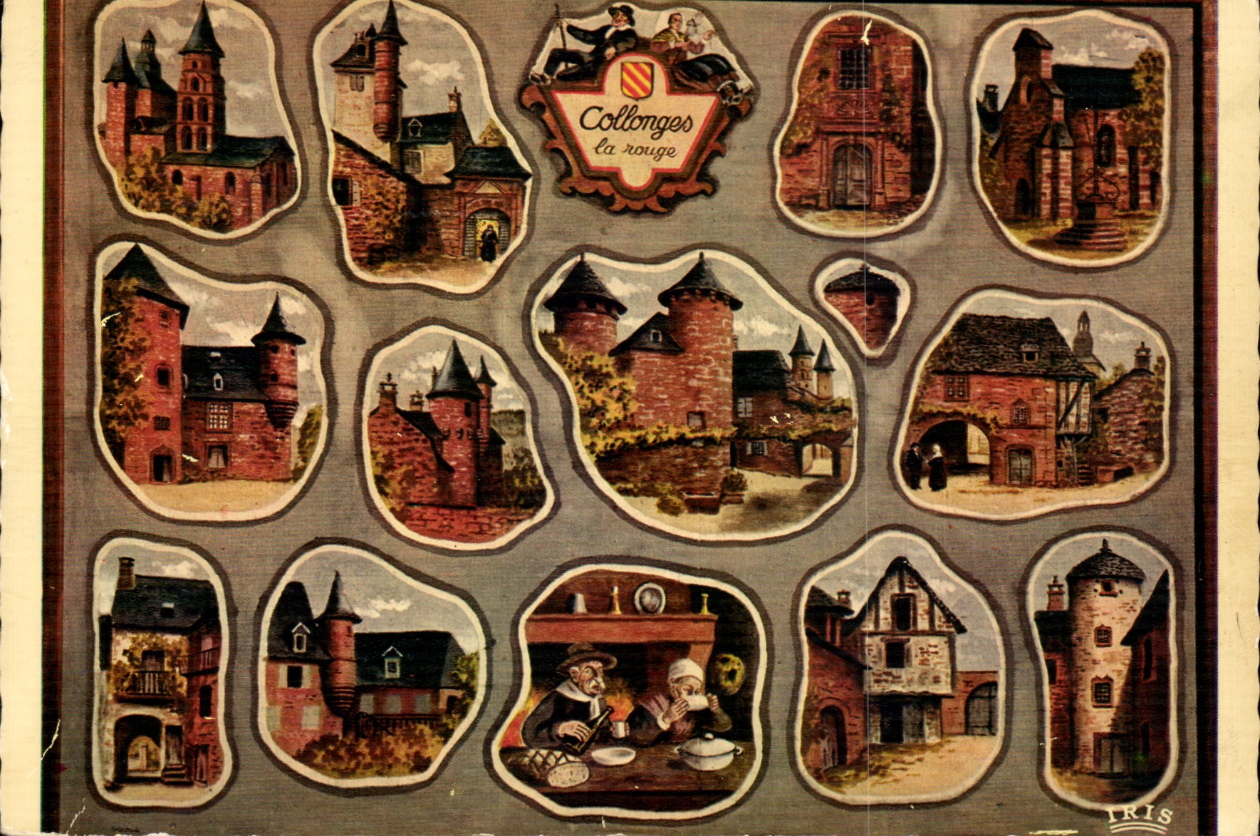 Collonges-la-Rouge — vue panoramique en vignettes — Éditions IRIS