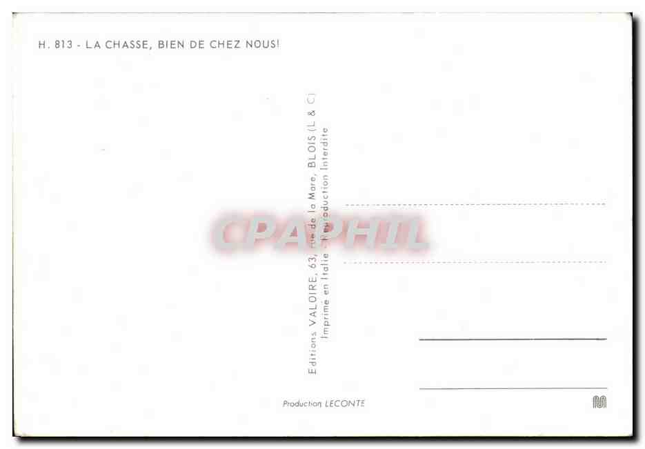 La chasse, bien de chez nous — Éditions Valoire, n° H.813 — Verso