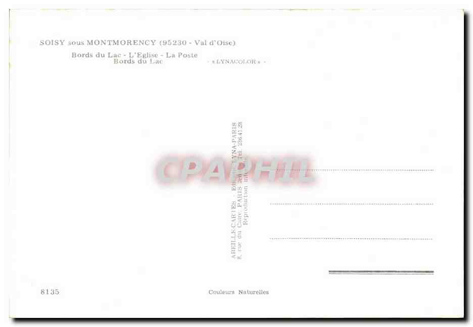 CPM Soisy sous Montmaorency Bords du lac l'Eglise la Poste  — Rückseite