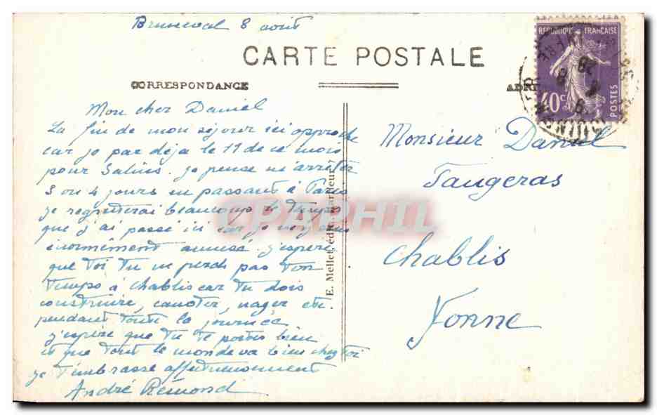 CPA St Jouin sur Mer Vue prise de la Falaise — Rückseite