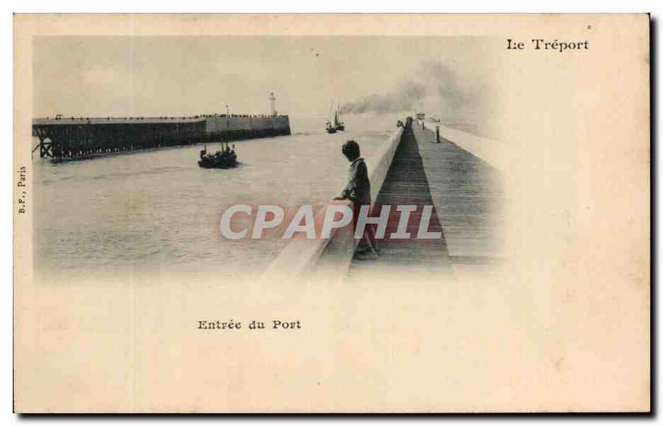 CPA Le Treport Entree du Port enfant Bateau