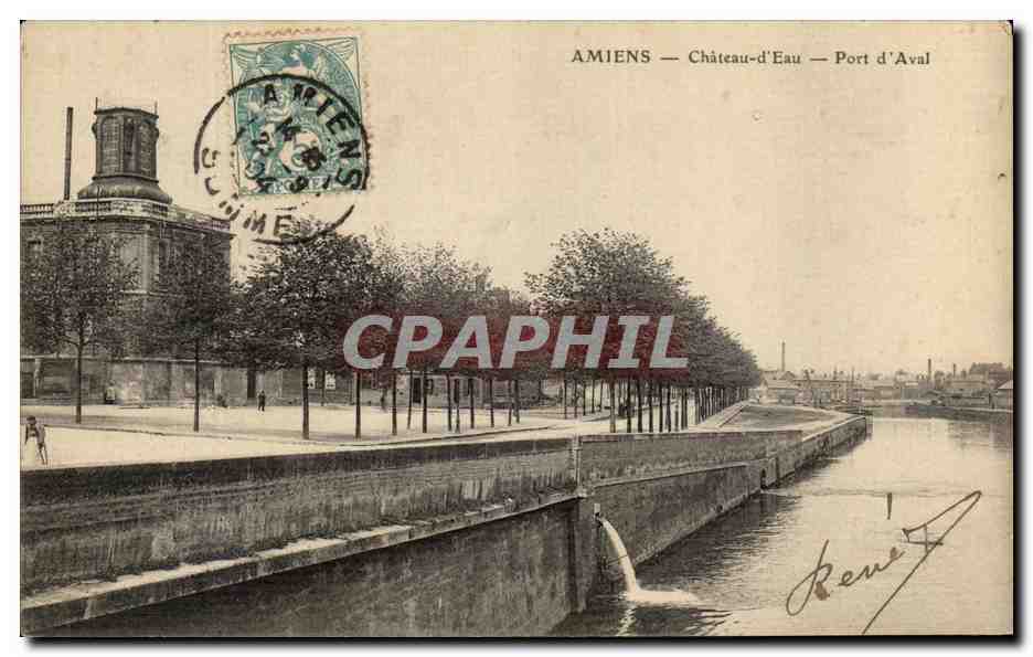 CPA Amiens Chateau d'Eau Port d'Aval