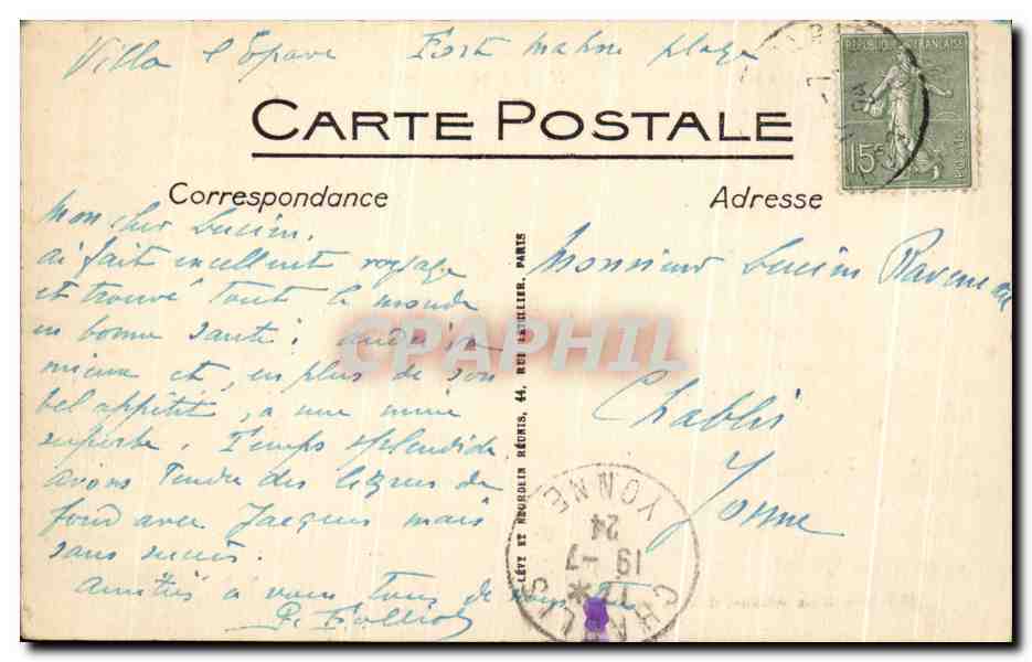 CPA Fort Mahon La Plage et I'Hotel de la Mer Enfants — Rückseite