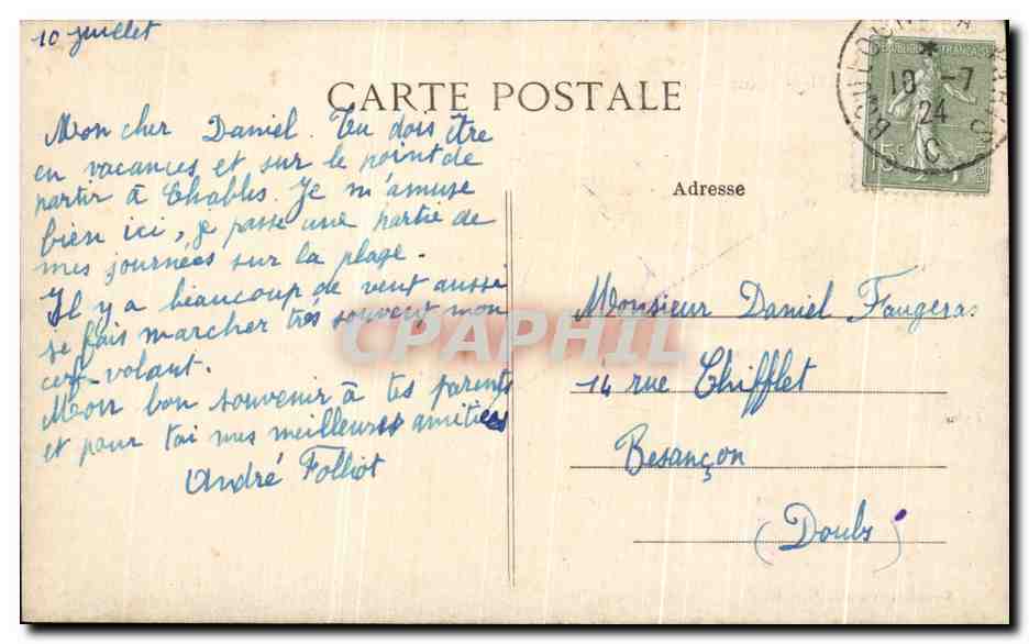 CPA Fort Mahon La Plage et les Chalets — Rückseite