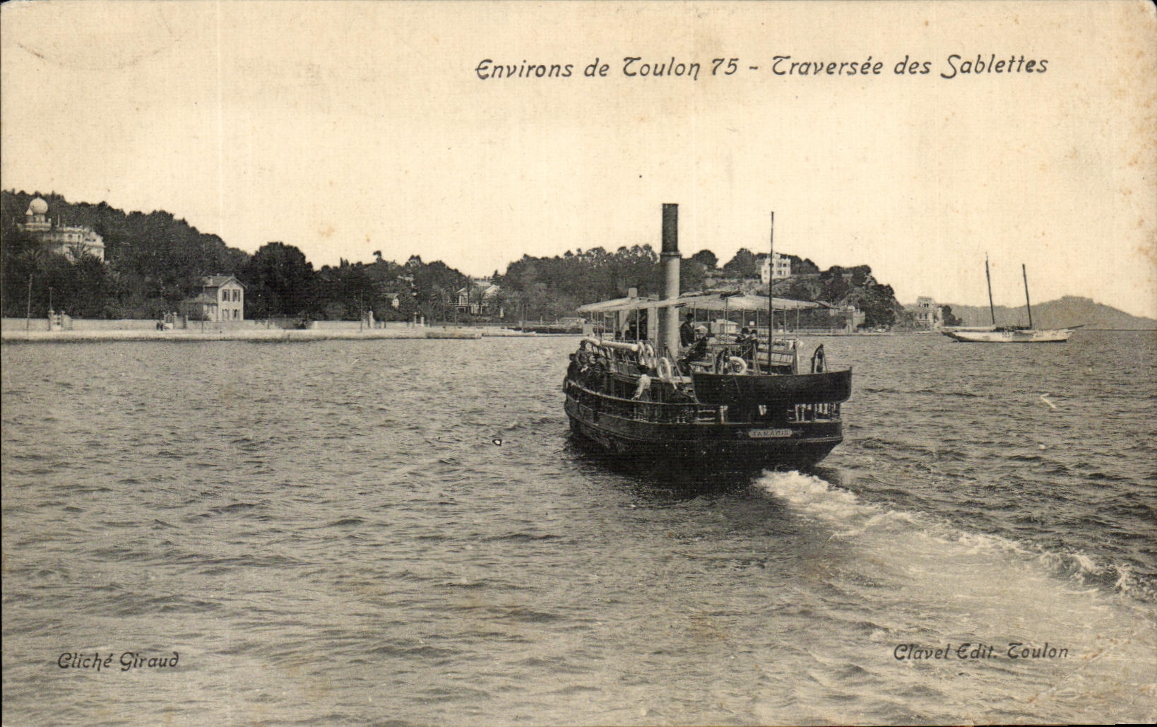 CPA Environs de Toulon Traversee des Sablettes Bateau