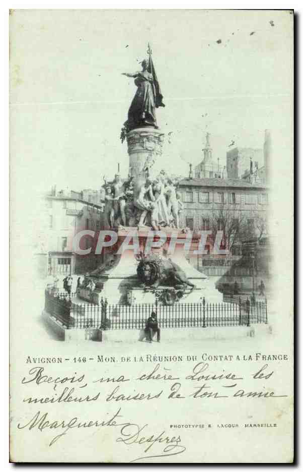 Avignon - Mon de la Réunion du Contat à la France — Phototypie E. Lacour, Marseille