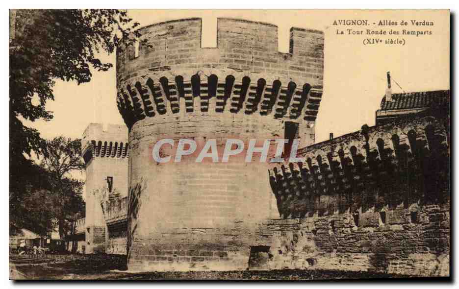 Avignon - Allées de Verdun - La Tour Ronde des Remparts (XIVe siècle)