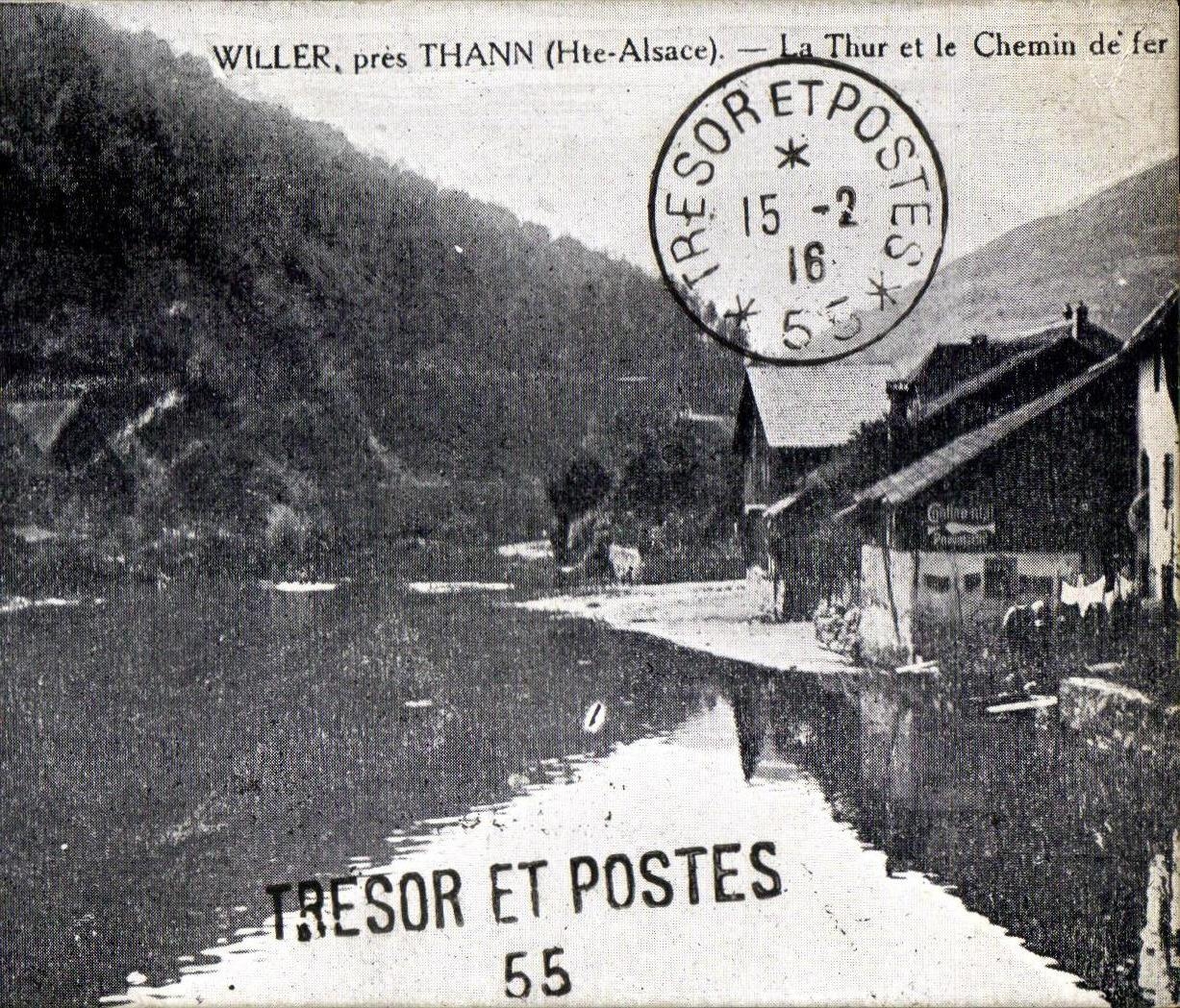 CPA Willer pres Thann La Thur et le Chemin de fer