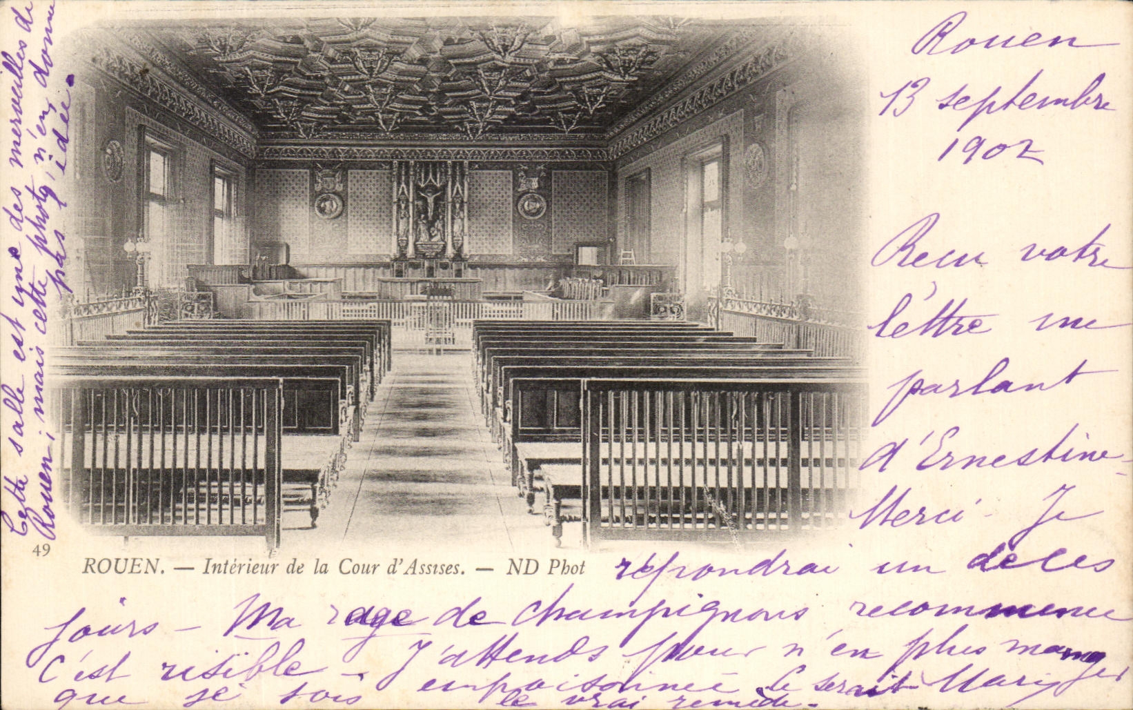 CPA Rouen Interieur de la Cour d'Assises