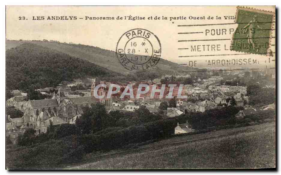 Les Andelys — Panorama de l'Église et de la partie Ouest de la Ville — Édition Artistique C. M., Paris