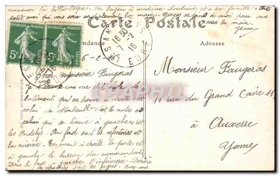 Les Andelys — École Militaire préparatoire d'Infanterie — ND. Phot. — Rückseite