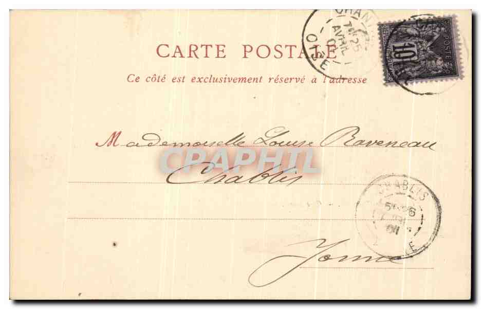Château de Chantilly — Côté Nord — Veuve Robineau, Libraire, n°15 — Verso