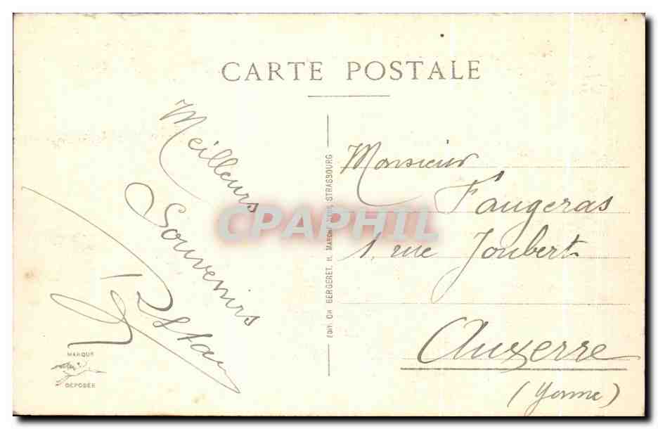 CPA Environs de Saverne Tour du Brotschberg — Rückseite