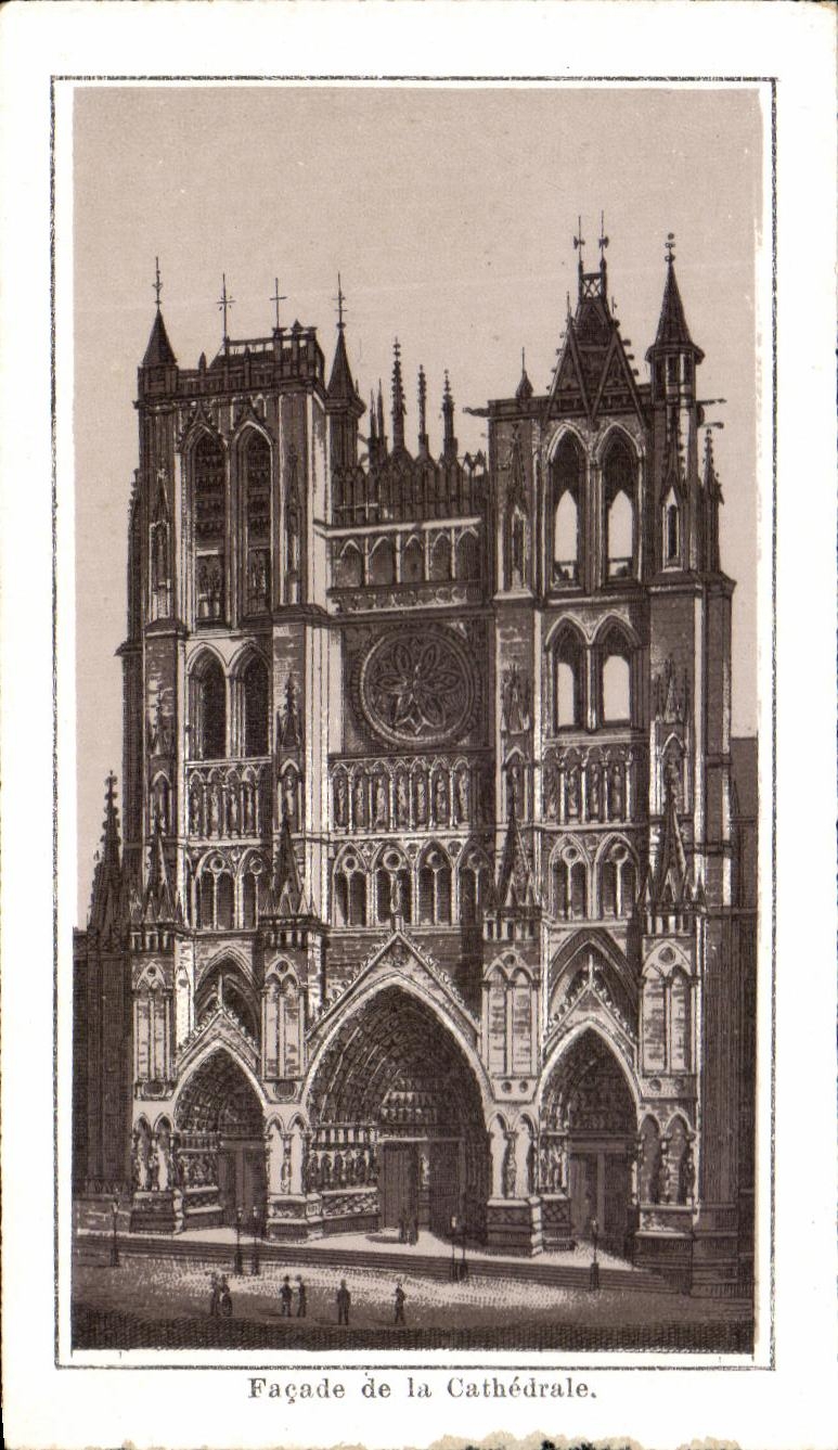CPA Facade de La Cathedrale Amiens 