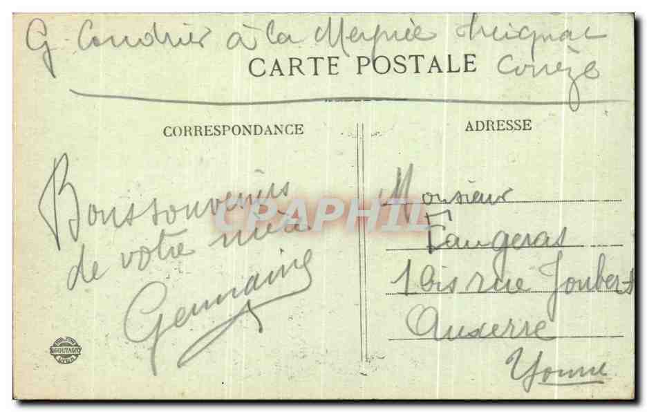 CPA Treignac La Minoterie Moutons  — Rückseite