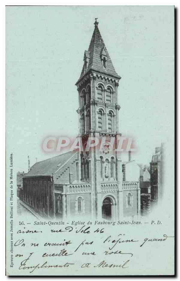 CPA Saint Quentin Eglise du Faubourg Saint Jean