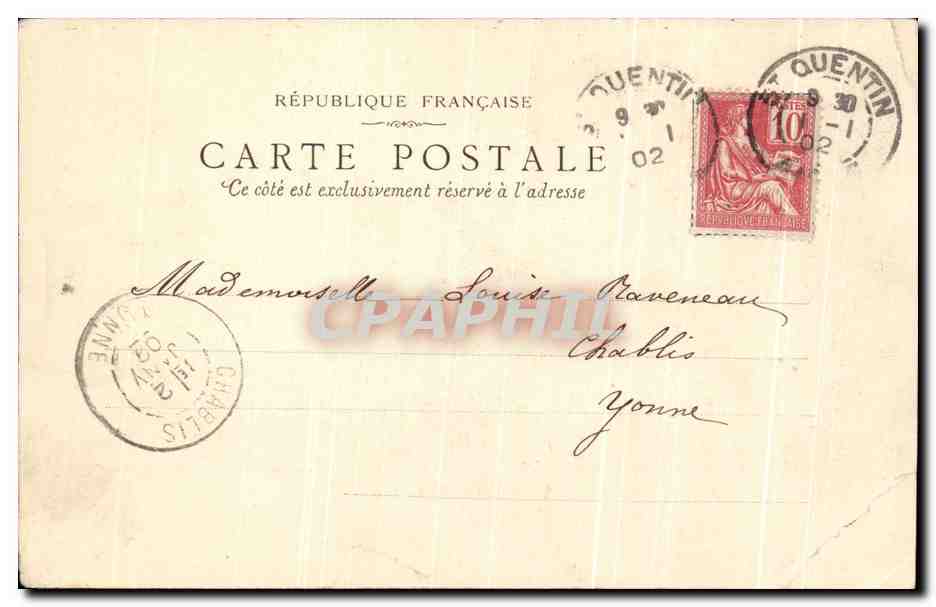 CPA Fosses Des Anciennes Fortifications de Saint Quentin — Rückseite