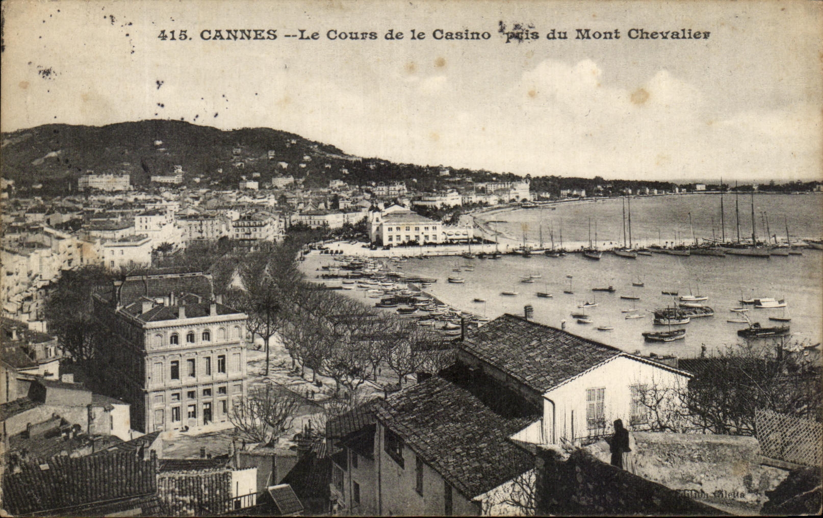 CPA Cannes Le Cours de le Casino Pris du Mont Chevalier