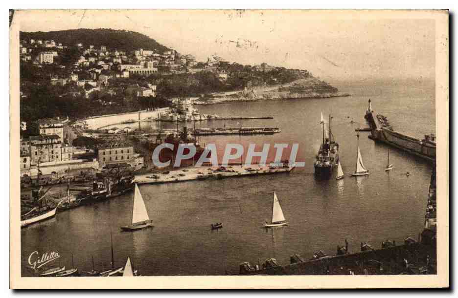 CPA Nice Le Port et le Mont Boran Bateaux