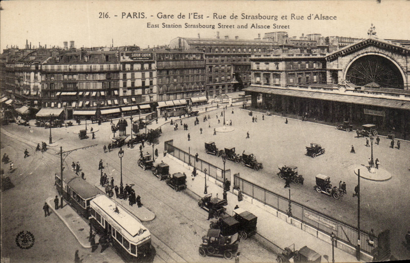 CPA Paris Gare de l'Est Rue De Strasbourg et rue d'Alsace East Station Strasbourg Street and Alsace Street