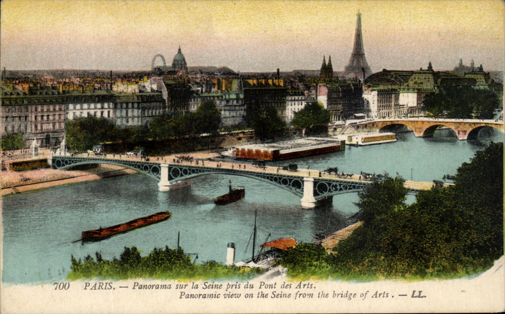 CPA Paris Panorama sur la Seine prise du Pont des Arts