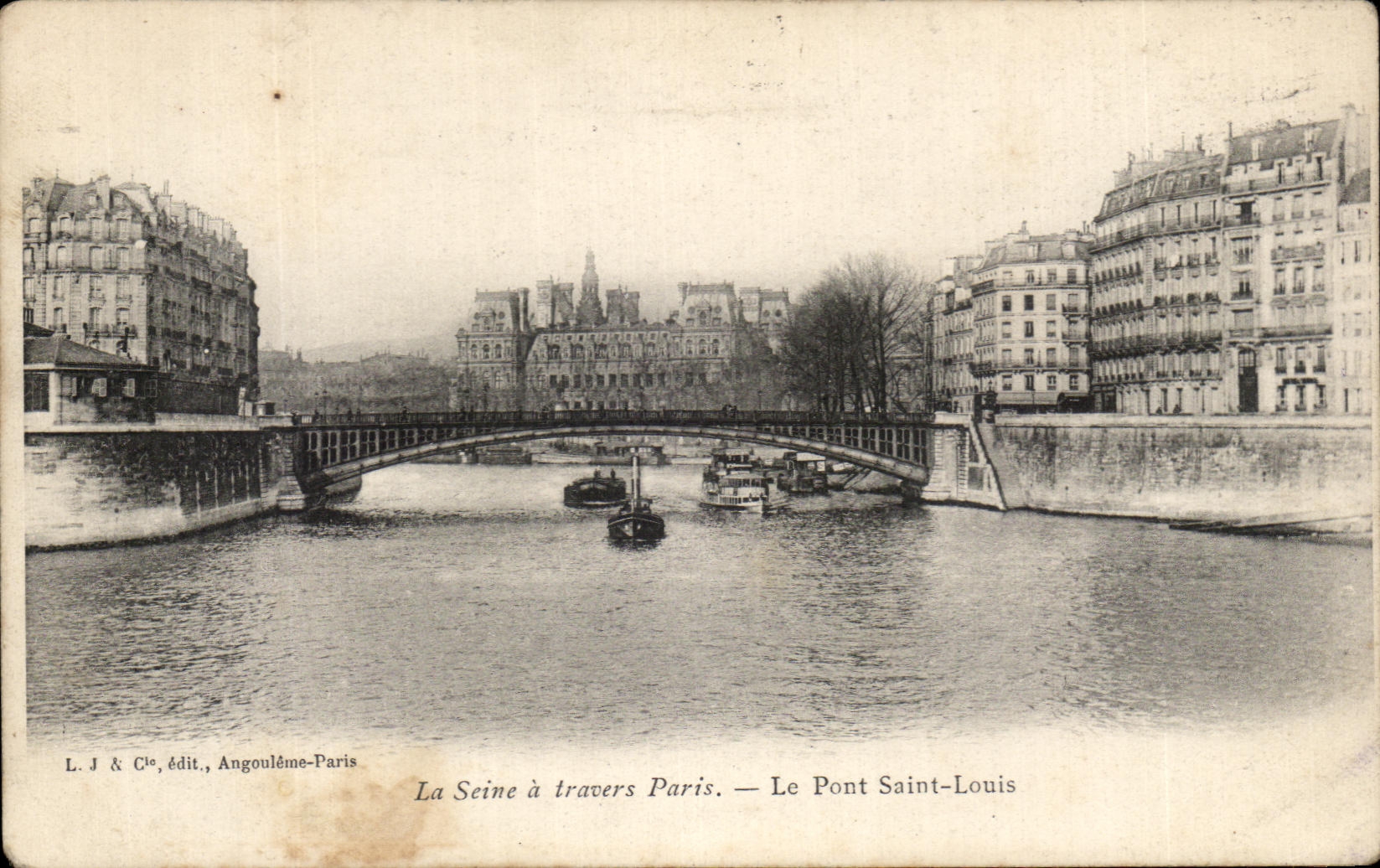 CPA Paris La Seine a travers Paris Le pont saint Louis