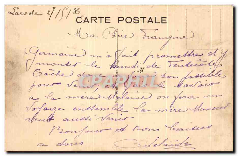 CPA Paris Central Hotel Rue du Louvre Paris — Verso