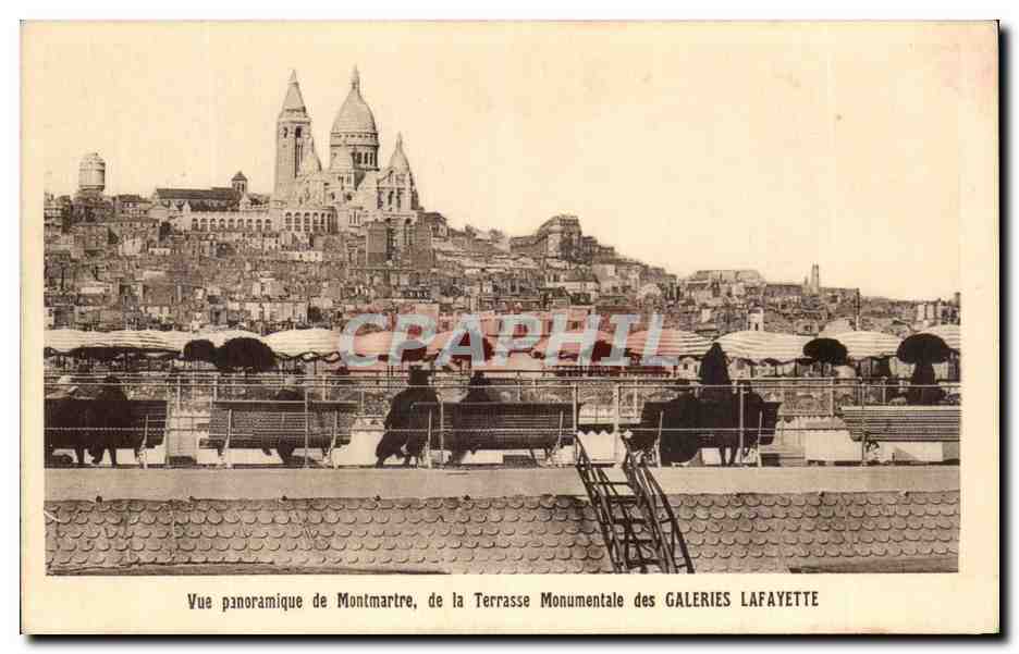 CPA Vue Panoramique de Montmartre de la Terrasse Mounmentale des Galeries Lafayette