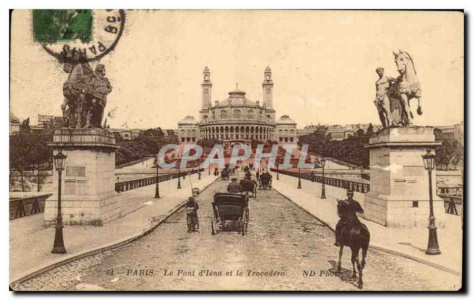 CPA Paris Le Pont d'Iena et le Trocadero