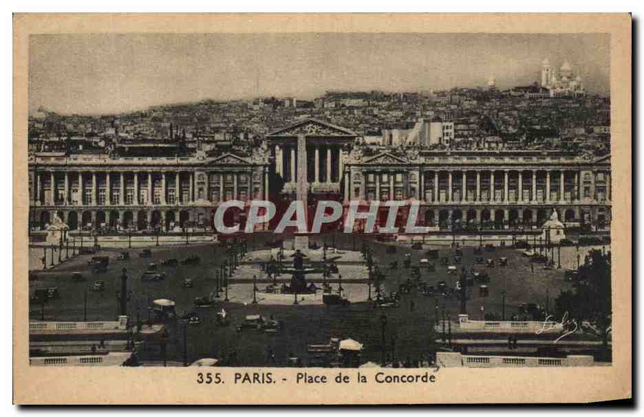 CPA Paris Place de la Concorde Sacre Coeur Montmartre