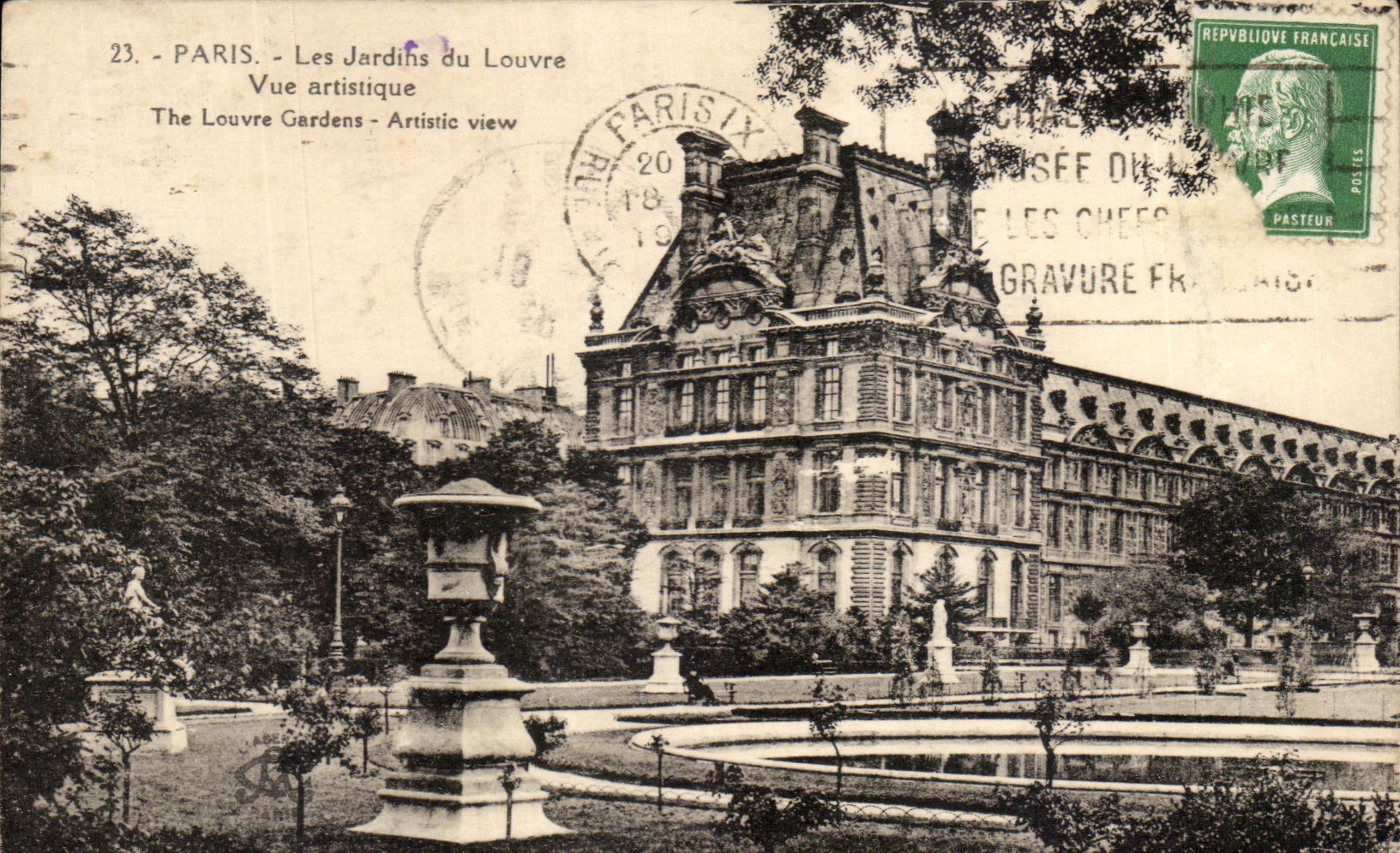 CPA Paris Les Jardins du Louvre Vue Artistique