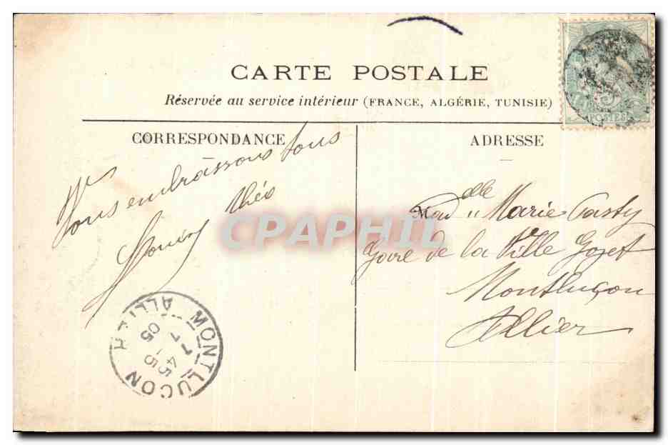 CPA Paris Ministere de la Marine — Verso