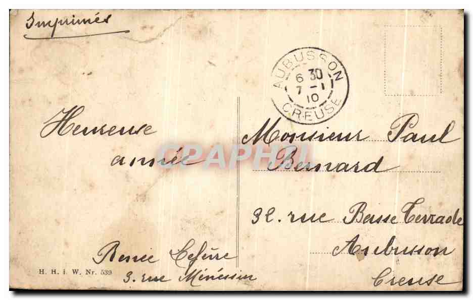 North Pole — humorous scene with polar bears and explorers — publisher H.H.I.W. n° 539 — Back